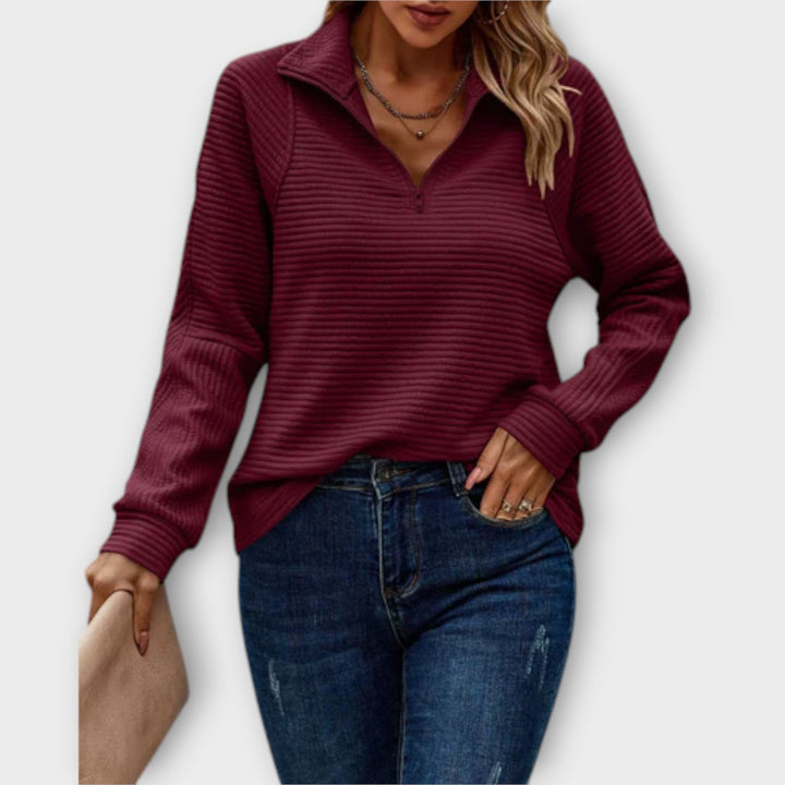 Vilja - Zippered Knit Cardigan