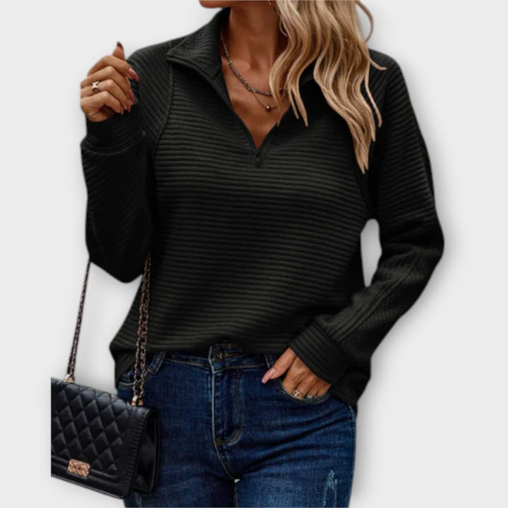 Vilja - Zippered Knit Cardigan