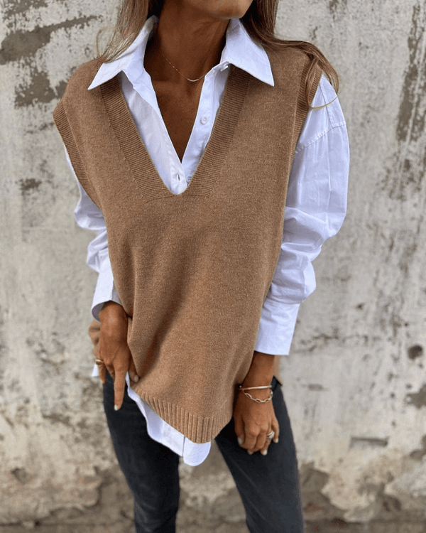 Violaine – Knitted Sleeveless Cardigan