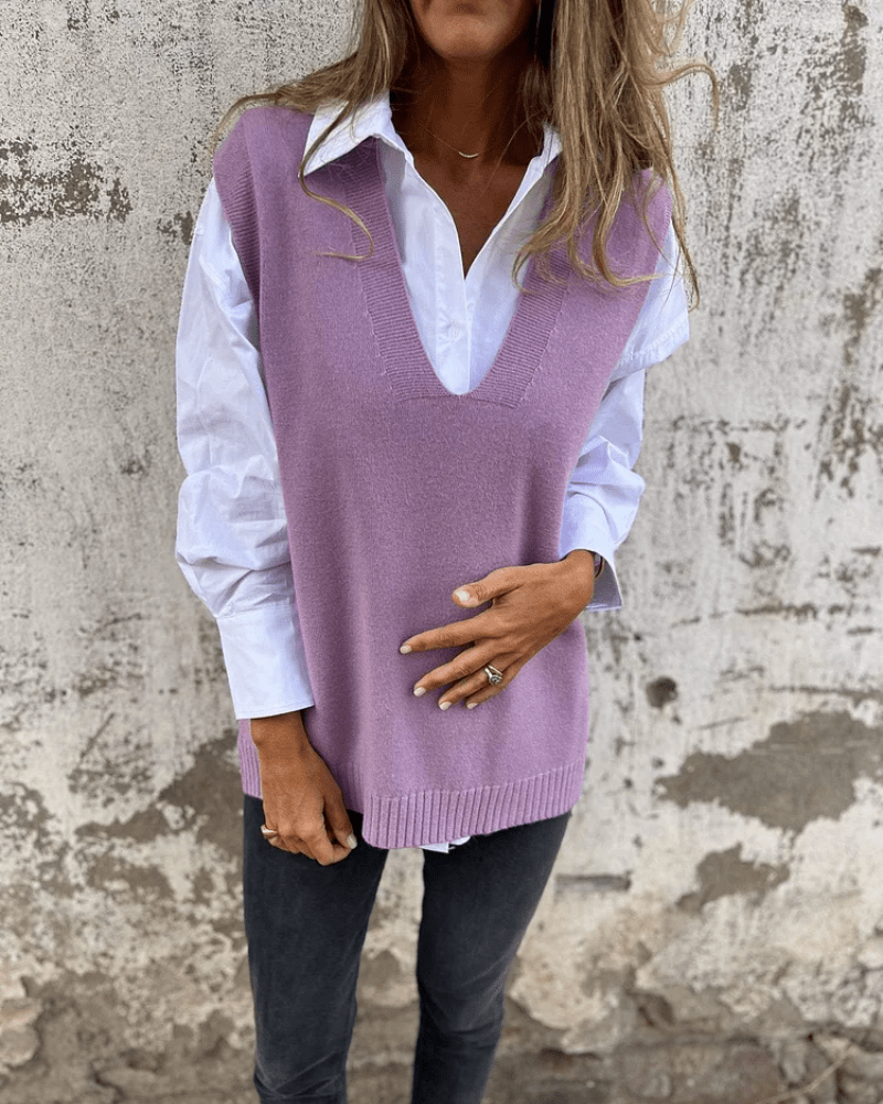 Violaine – Knitted Sleeveless Cardigan