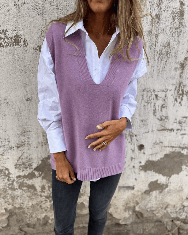 Violaine – Knitted Sleeveless Cardigan