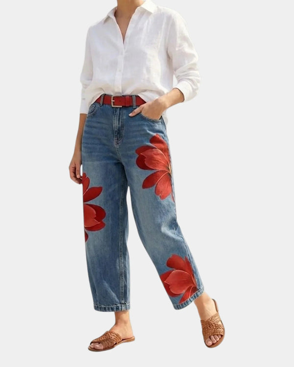 Chérine - Stylish Floral Print Trousers