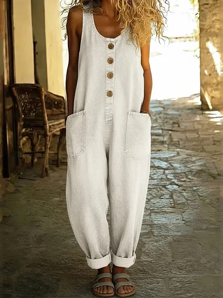 Ruth | Vintage Washed Denim Jumpsuit