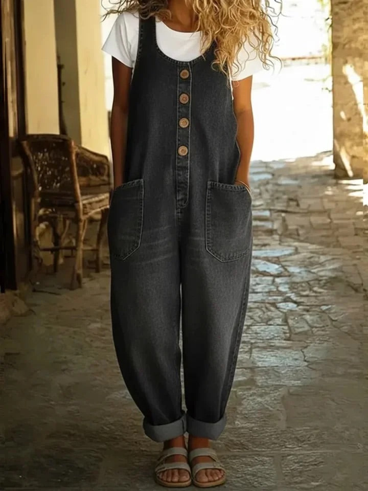Ruth | Vintage Washed Denim Jumpsuit