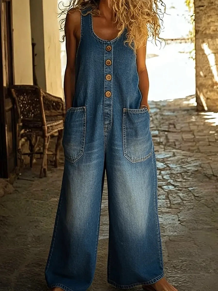 Ruth | Vintage Washed Denim Jumpsuit