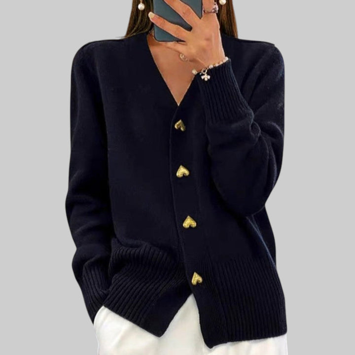 Adele - Elegant Cardigan with Heart-Shaped Buttons