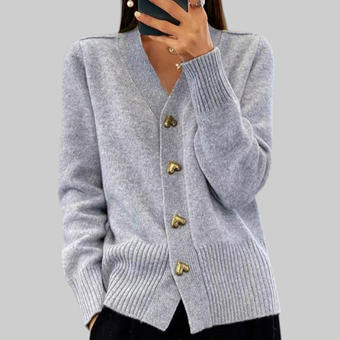 Adele - Elegant Cardigan with Heart-Shaped Buttons