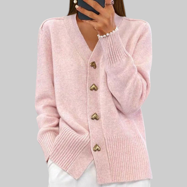 Adele - Elegant Cardigan with Heart-Shaped Buttons