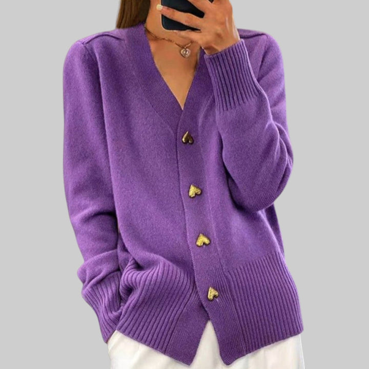 Adele - Elegant Cardigan with Heart-Shaped Buttons