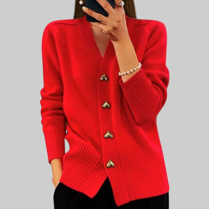 Adele - Elegant Cardigan with Heart-Shaped Buttons