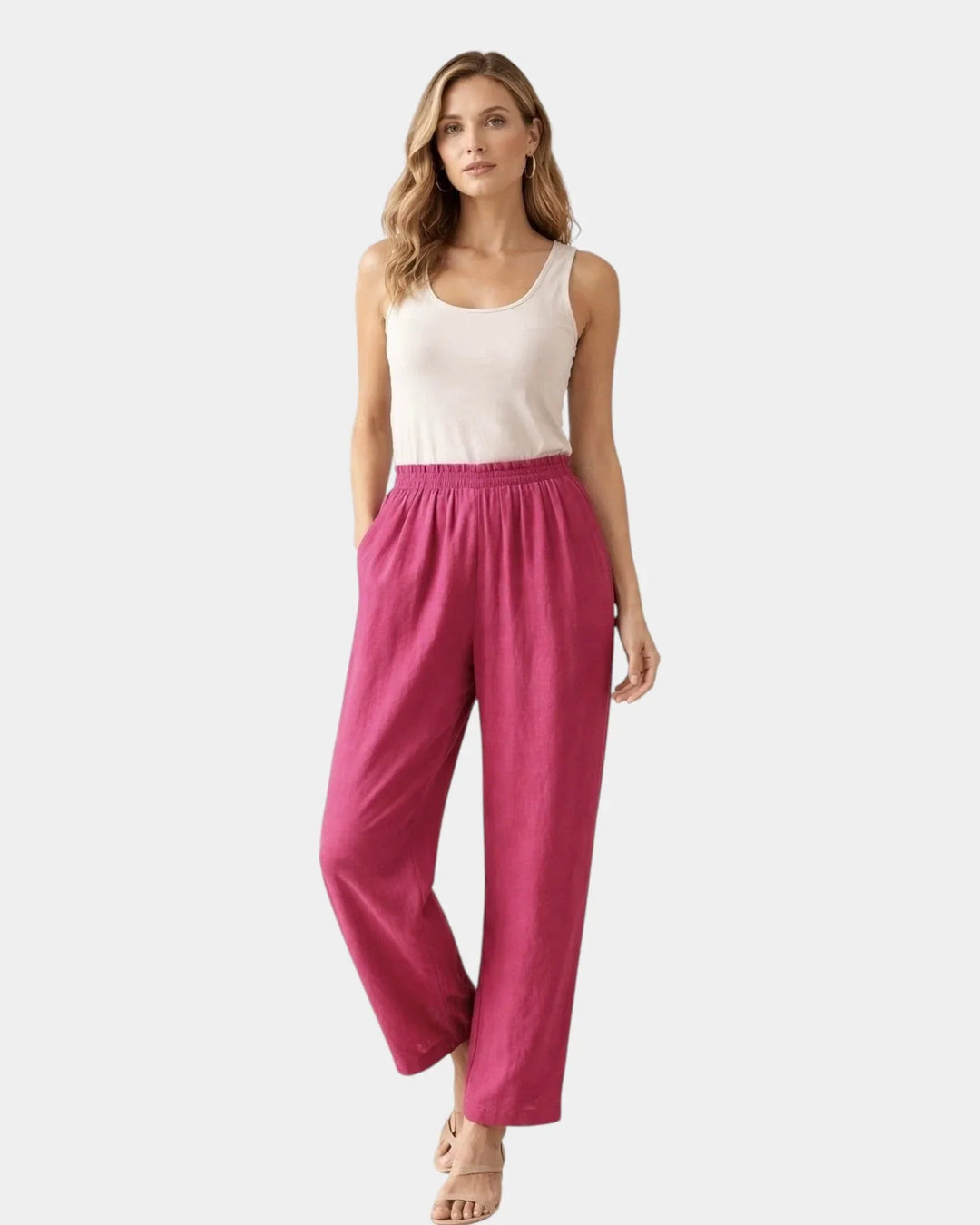 Alix - Cotton and Linen Trousers