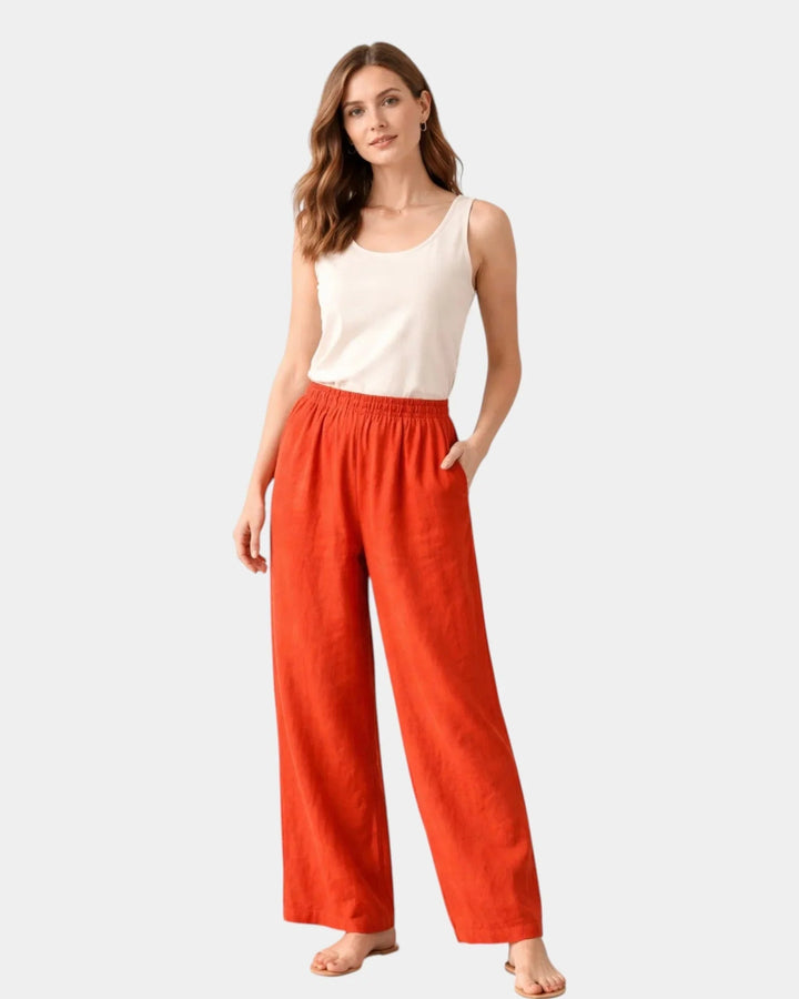 Alix - Cotton and Linen Trousers