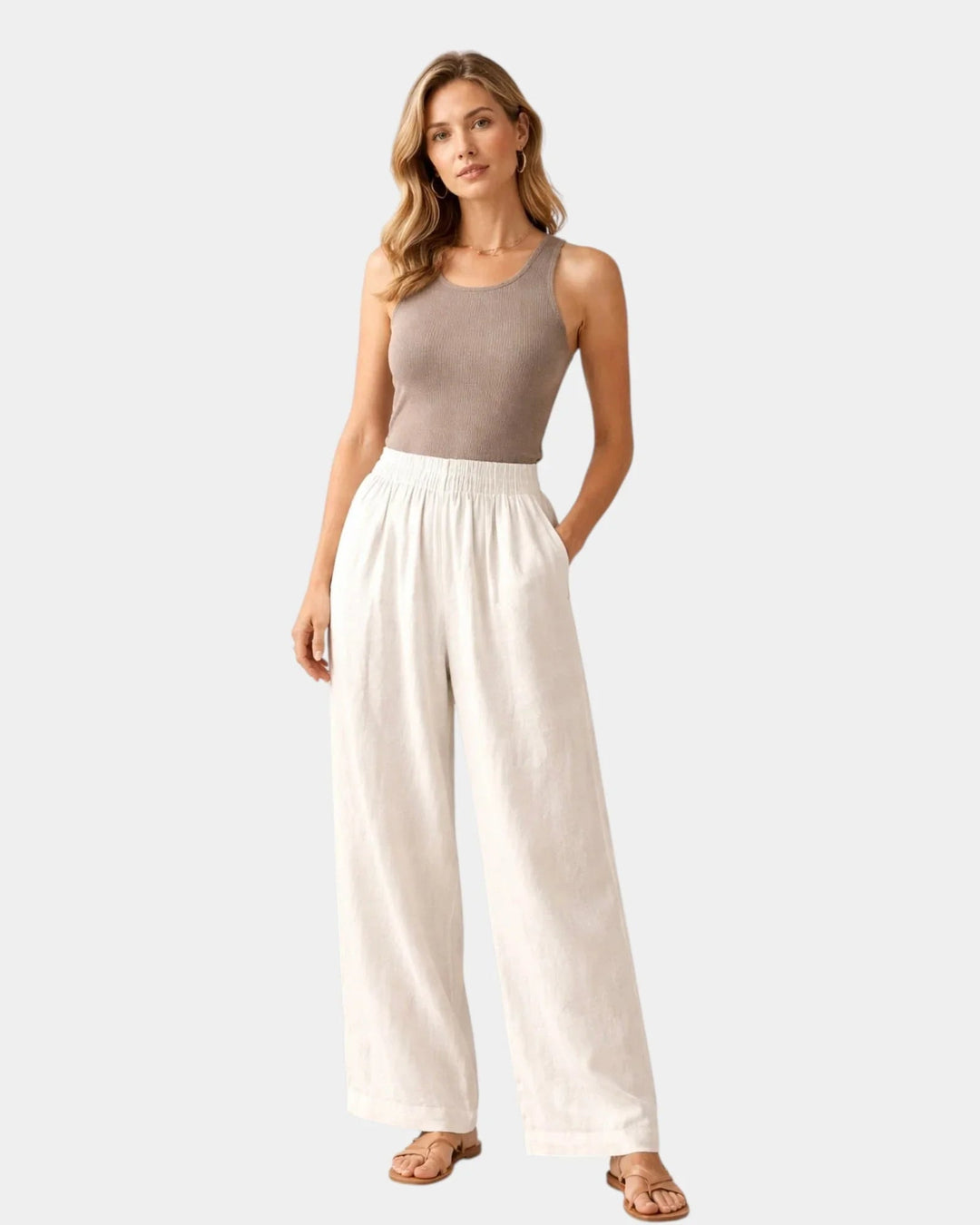 Alix - Cotton and Linen Trousers
